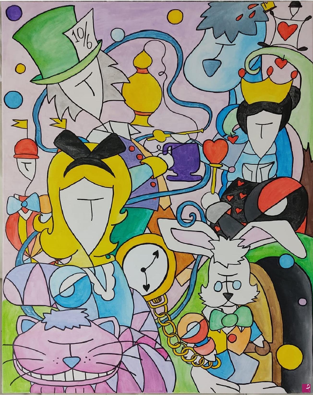 quadri in vendita online - ALICE NEL PAESE DELLE MERAVIGLIE_OMAGGIO A WALT DISNEY