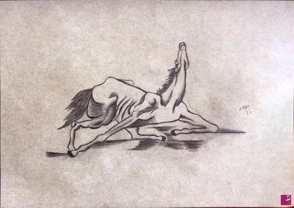 quadri in vendita online - Alla maniera di Picasso - cavallo morente