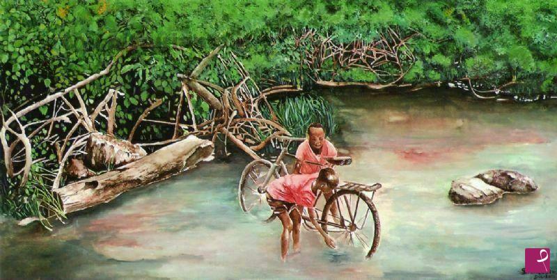 quadri in vendita online - ALONG THE RIVER (la mia Africa)