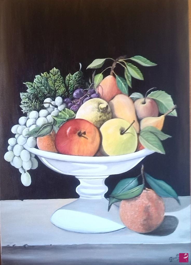 quadri in vendita online - Alzata con frutta