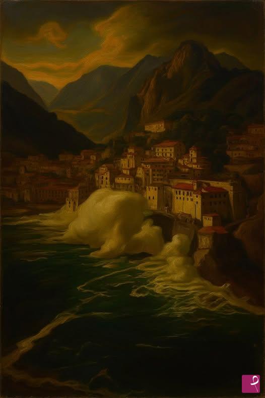 quadri in vendita online - Amalfi burrasca