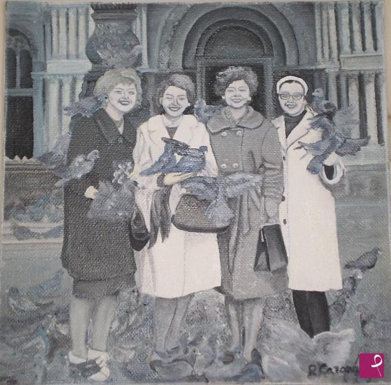 quadri in vendita online - Amiche a Milano negli anni 60