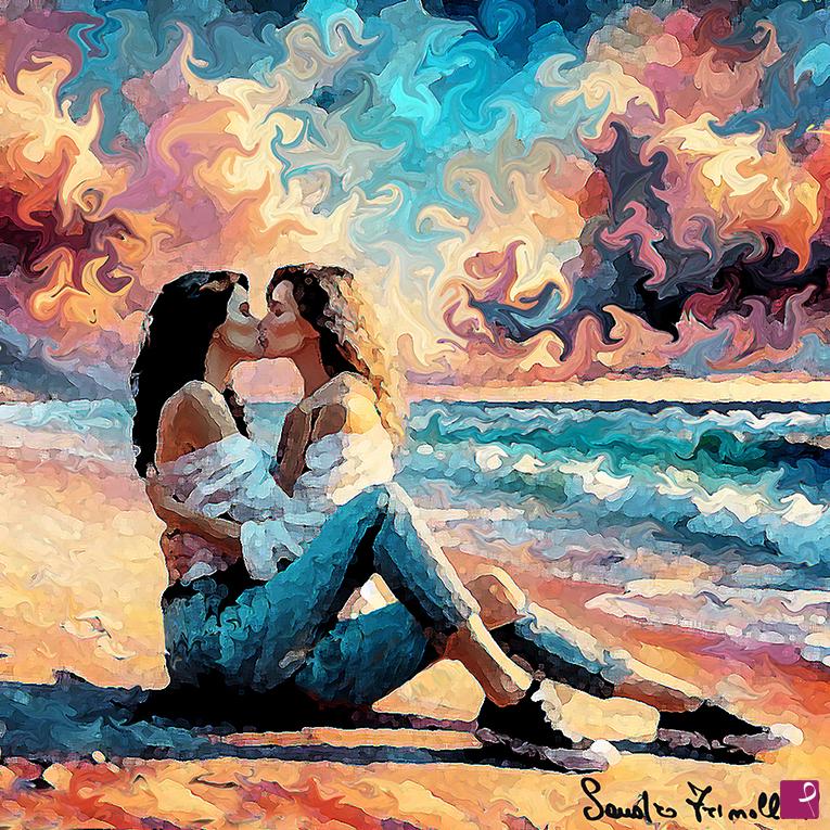 quadri in vendita online - Amore e nuvole
