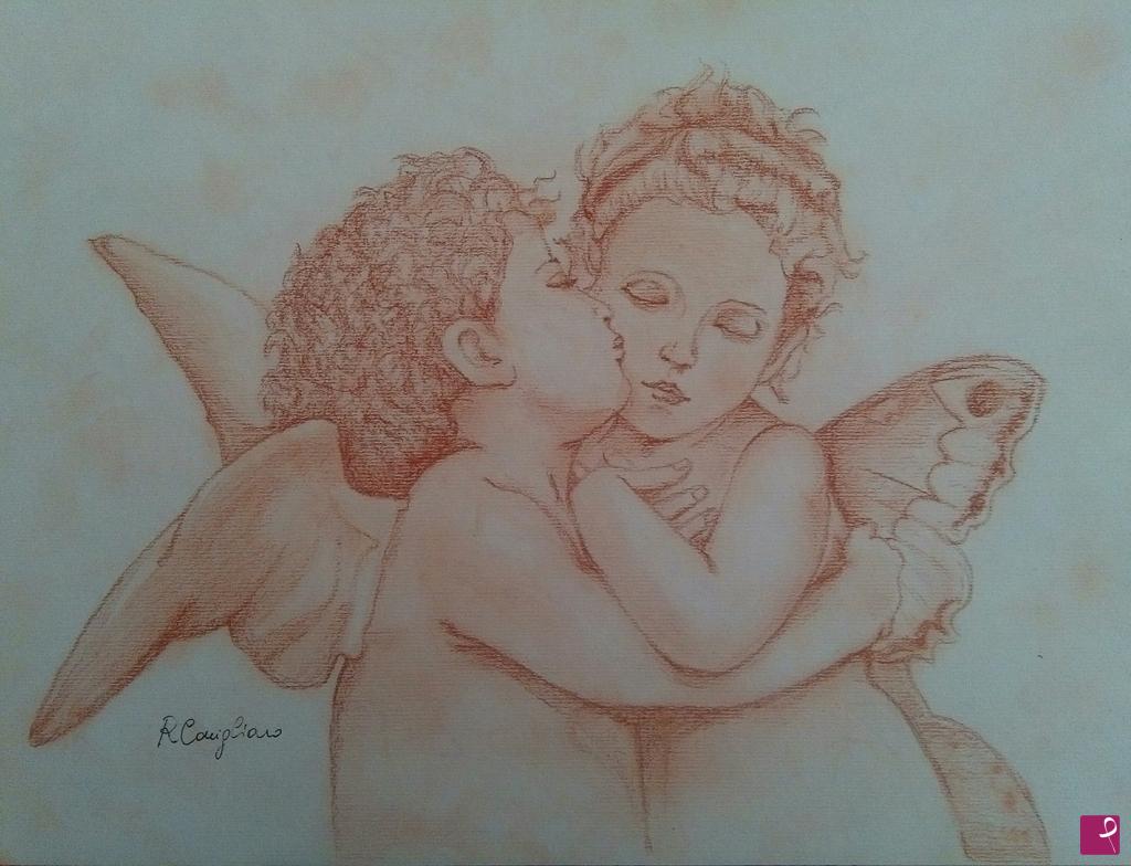 quadri in vendita online - Amore e Psiche bambini