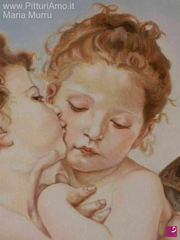 quadri in vendita online - Amore e Psiche o Primo bacio (particolare del dipinto più grande)