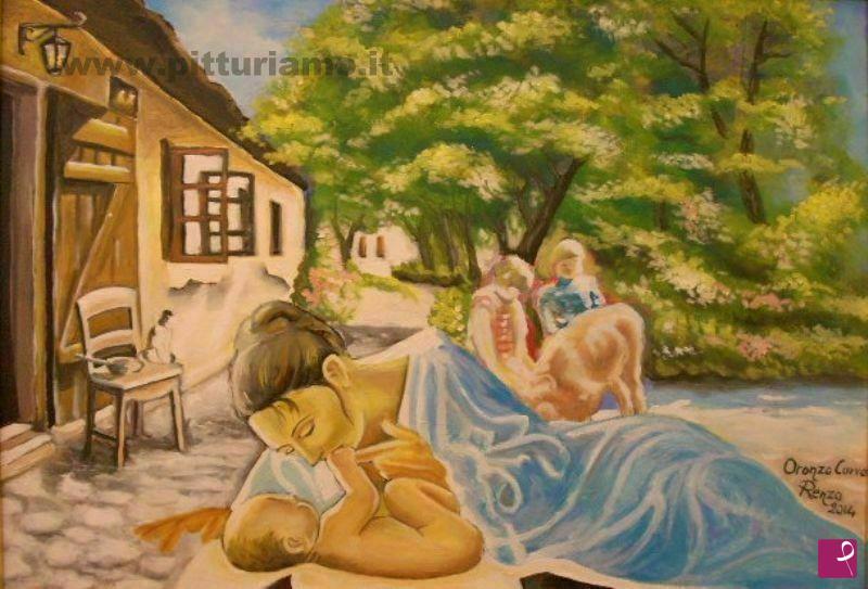 quadri in vendita online - Amore materno