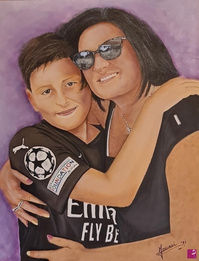 quadri in vendita online - "AMORE MATERNO"  Catia e Riccardo