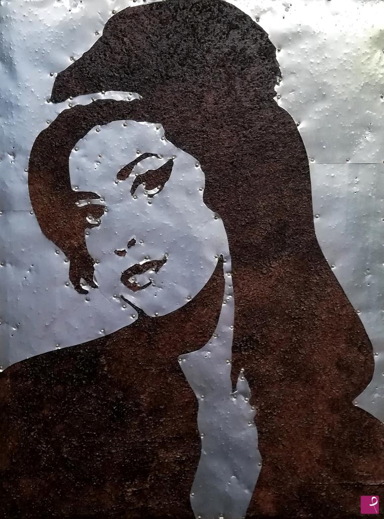 quadri in vendita online - Amy  Winehouse in latta