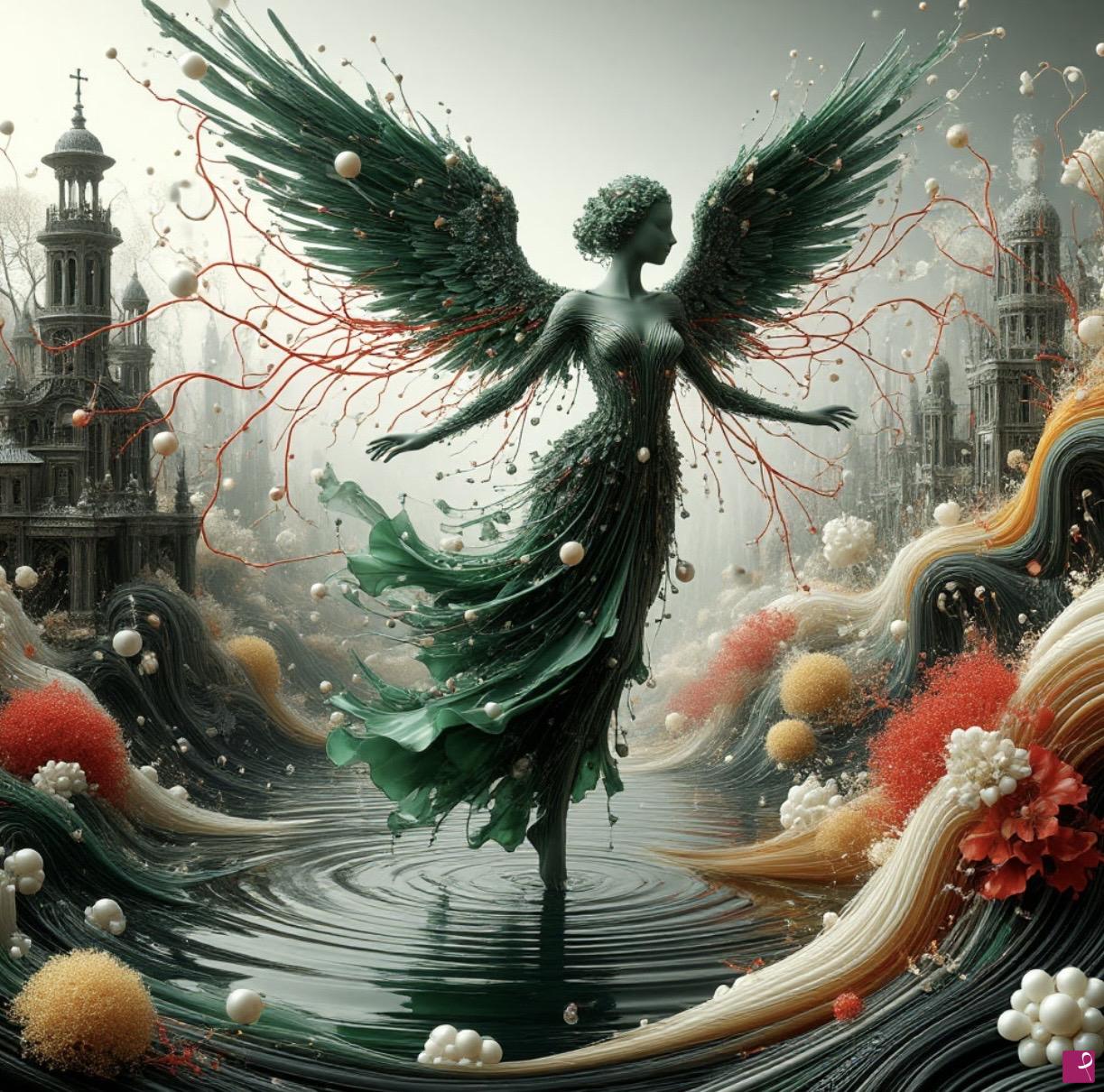 quadri in vendita online - An angel walking on water