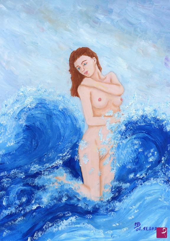 quadri in vendita online - Anaïs dans la vague