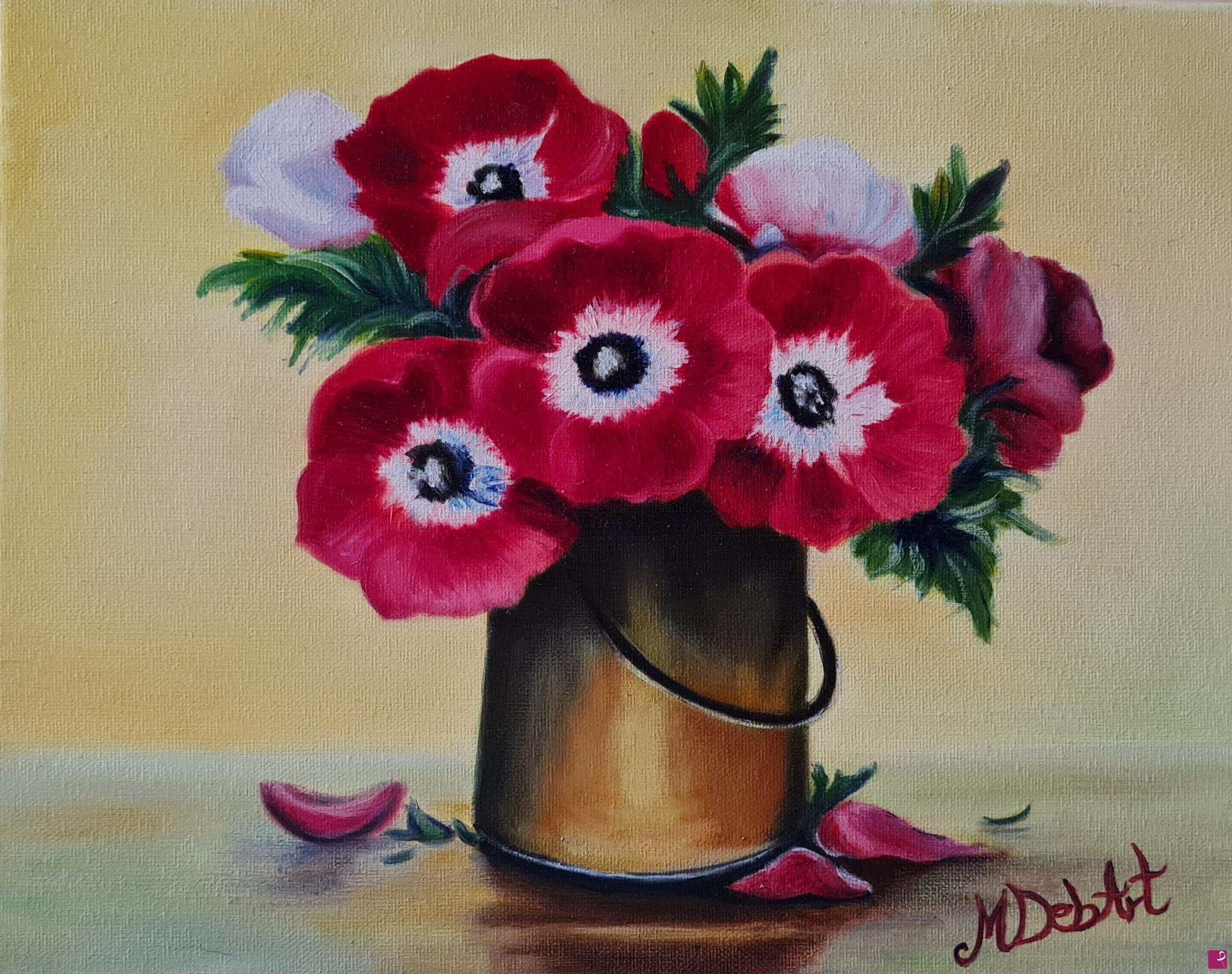 quadri in vendita online - Anemone rubino