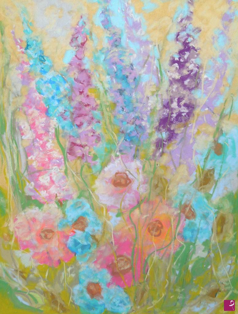 quadri in vendita online - Anemones and delphiniums - 278