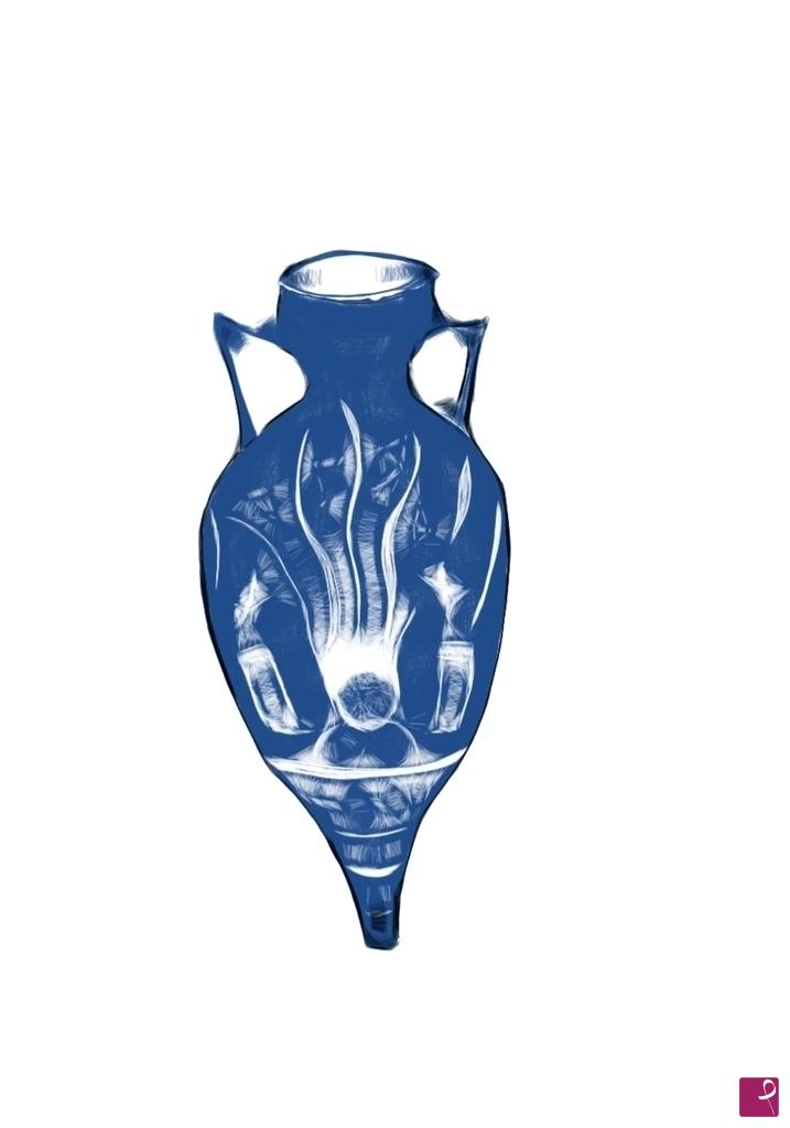 quadri in vendita online - Anfora Pompeana Blu