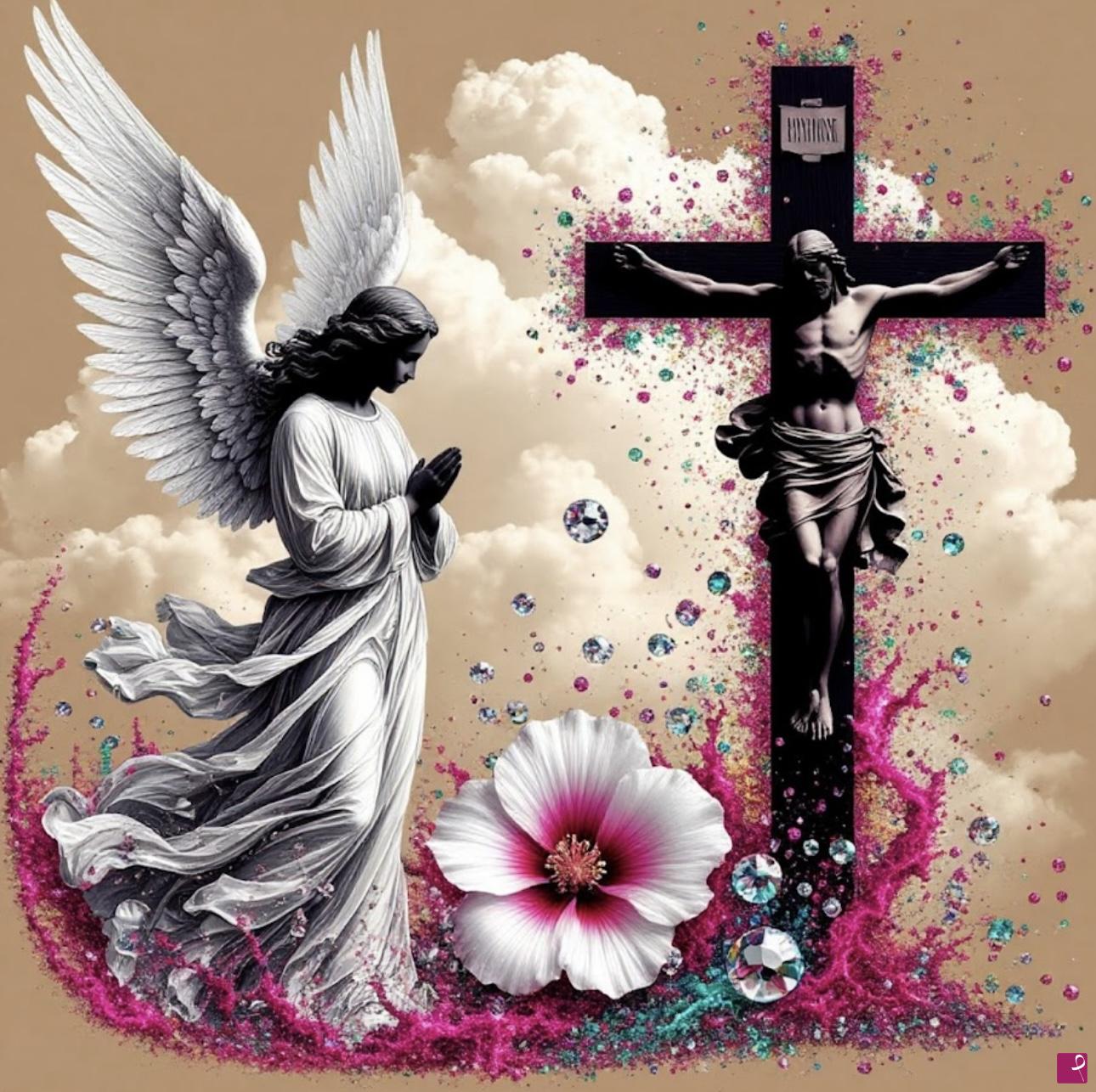 quadri in vendita online - Angel and martyr