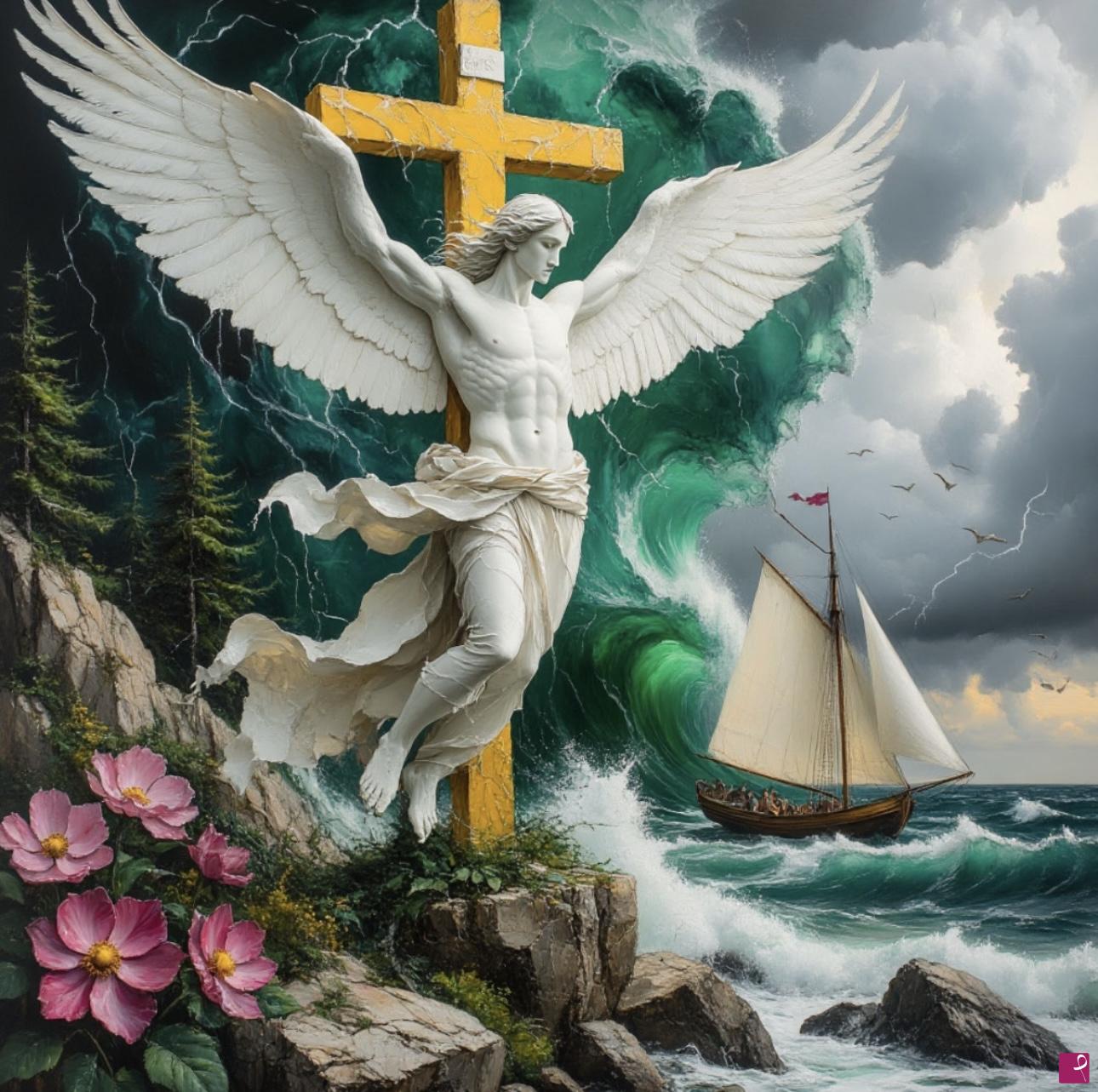quadri in vendita online - Angel and sea