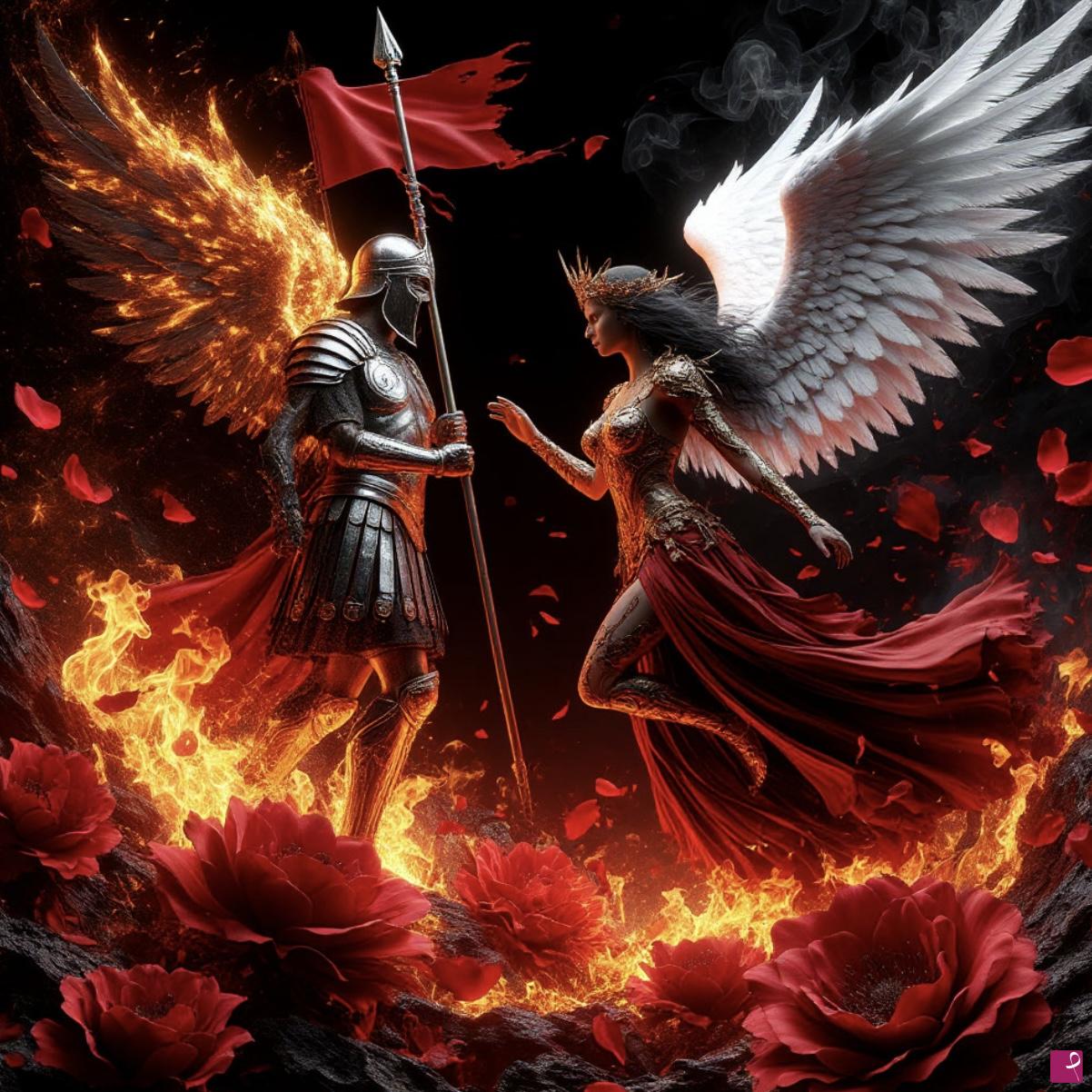 quadri in vendita online - Angel and warrior 2