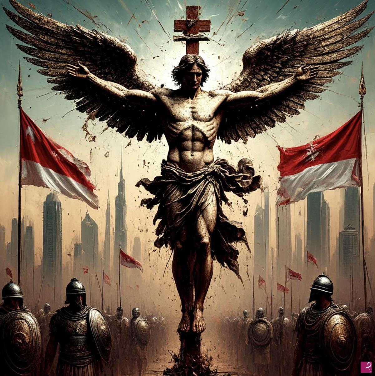 quadri in vendita online - Angel and warrior