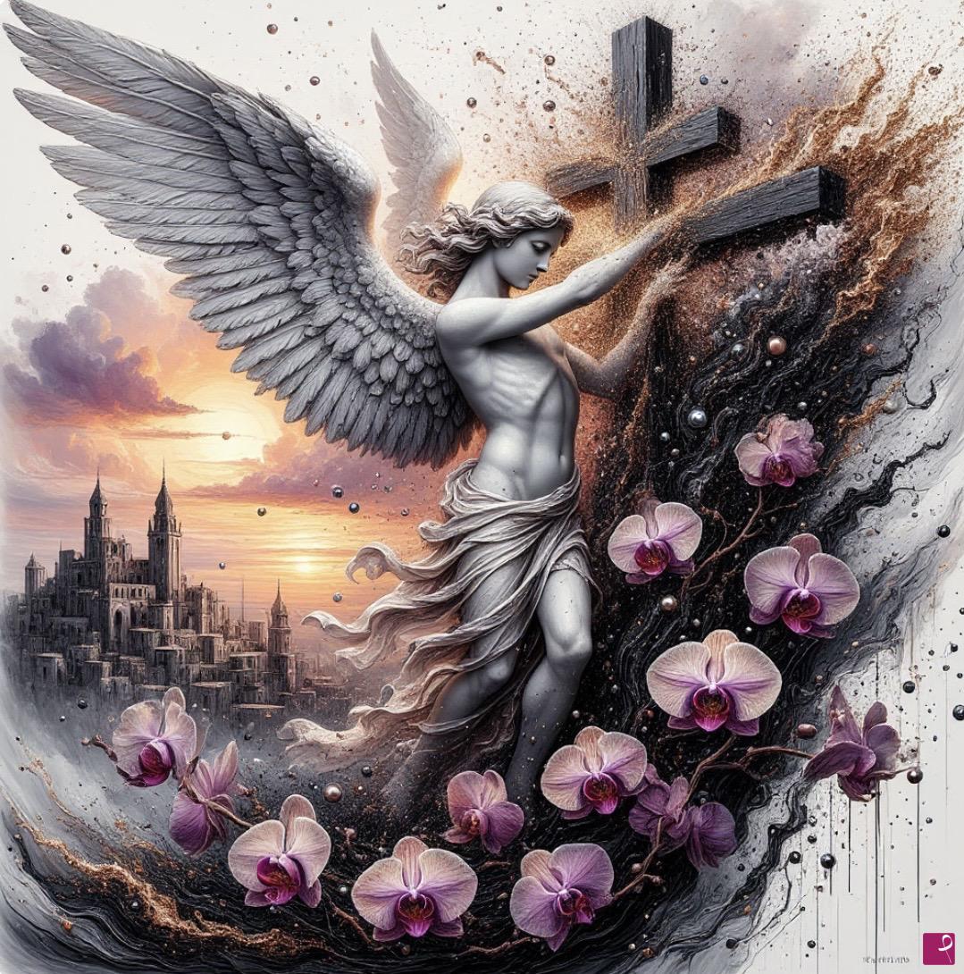 quadri in vendita online - Angel at the cross
