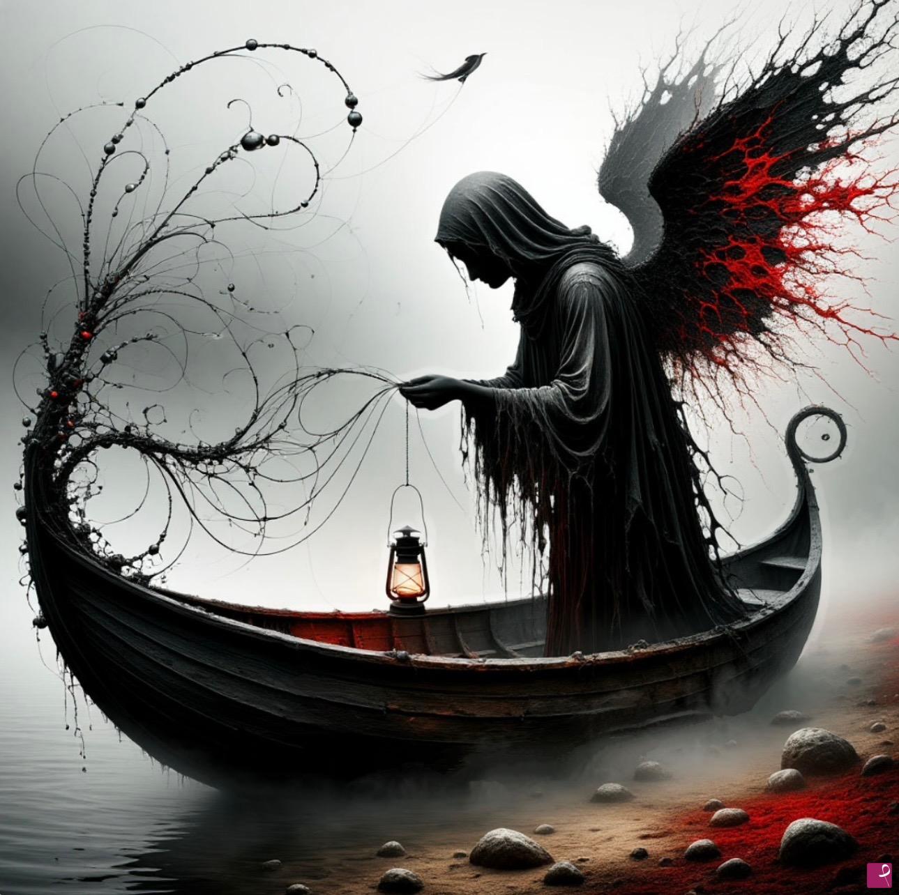 quadri in vendita online - Angel by the rivers