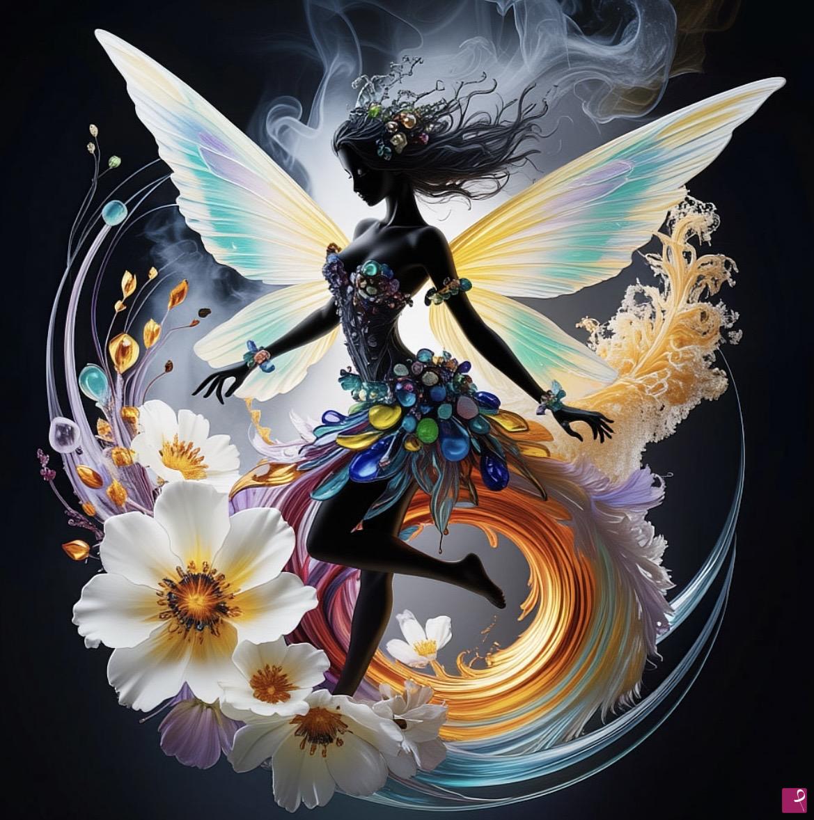 quadri in vendita online - Angel from flowers 2