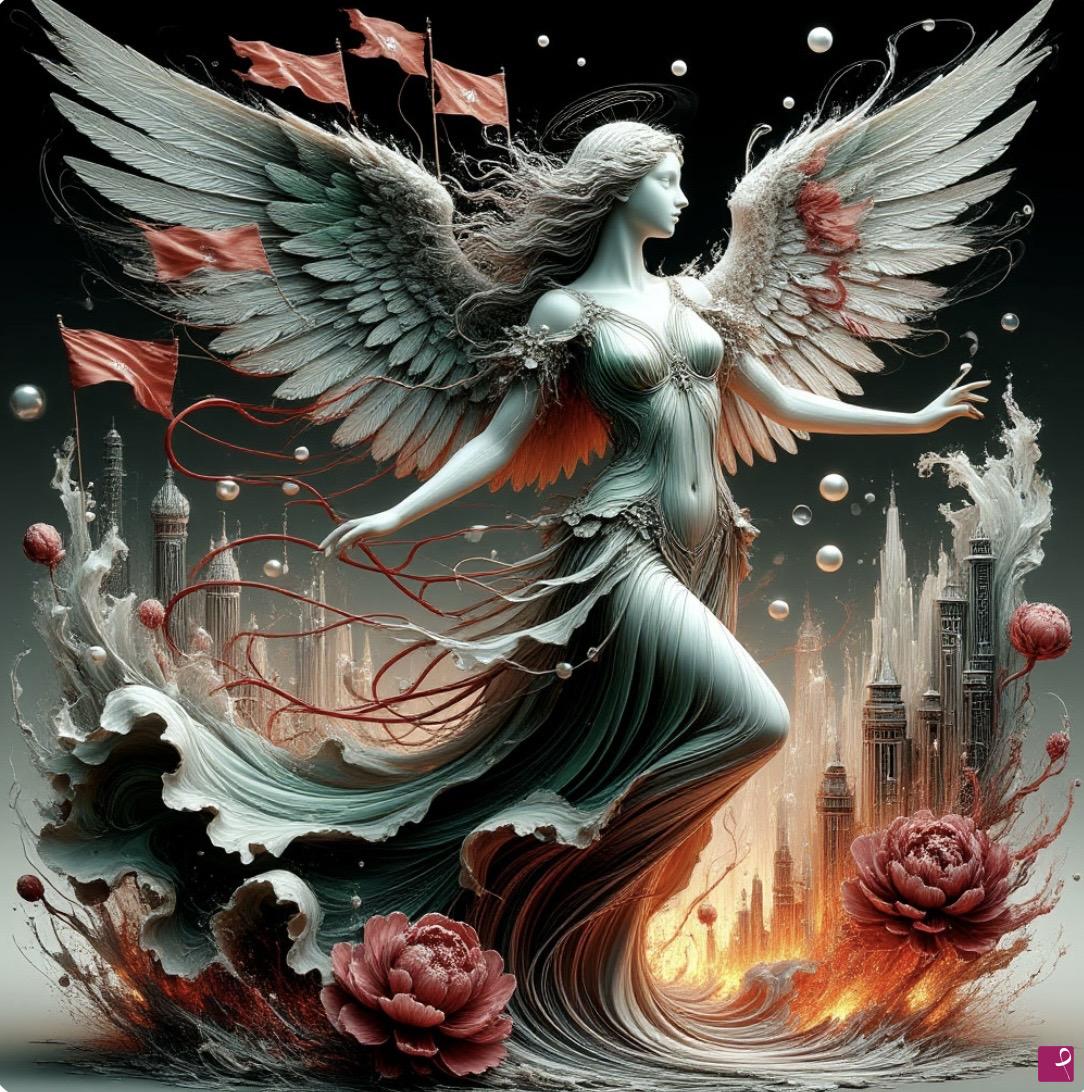 quadri in vendita online - Angel in city 