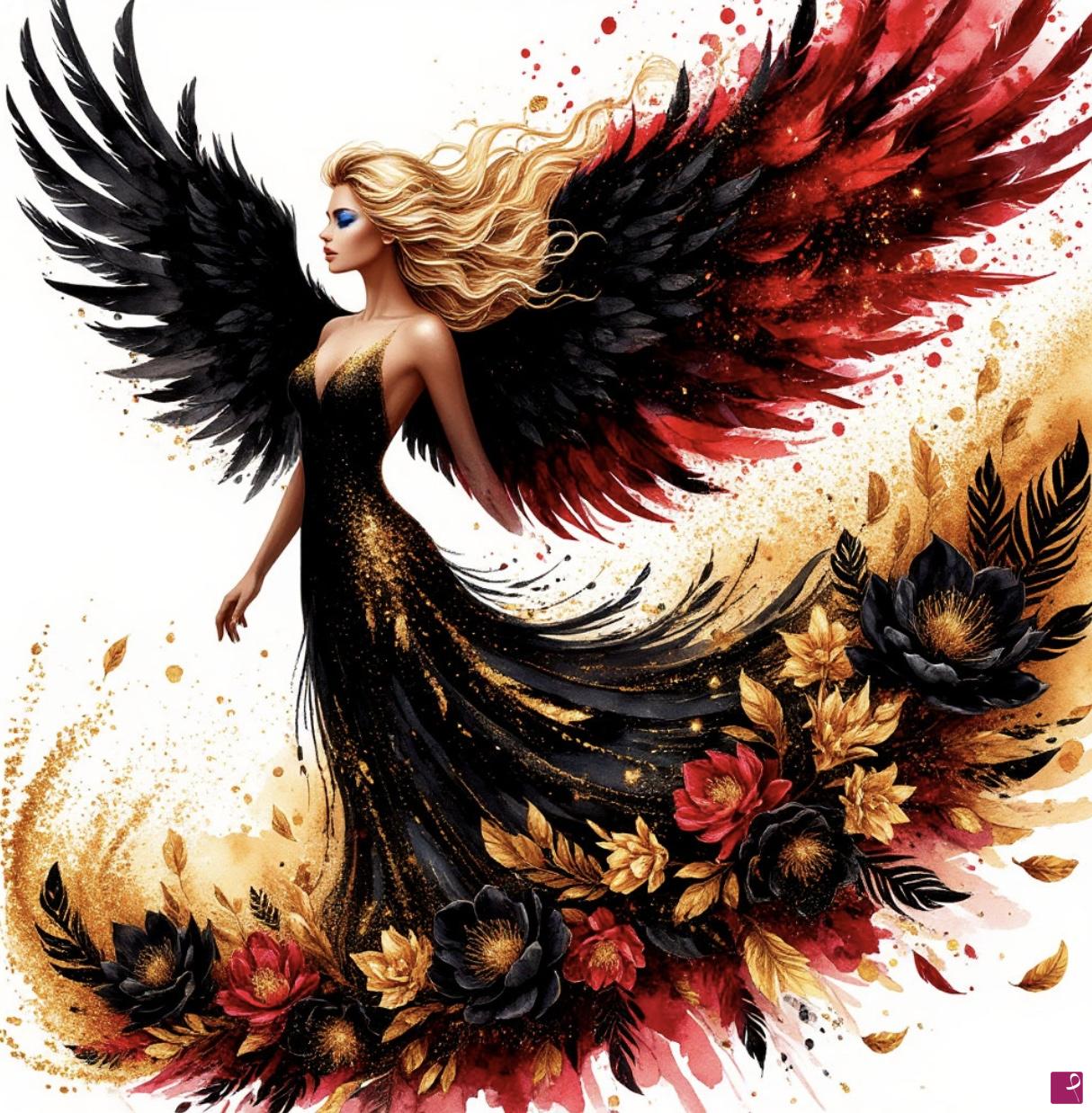 quadri in vendita online - Angel in flowers 