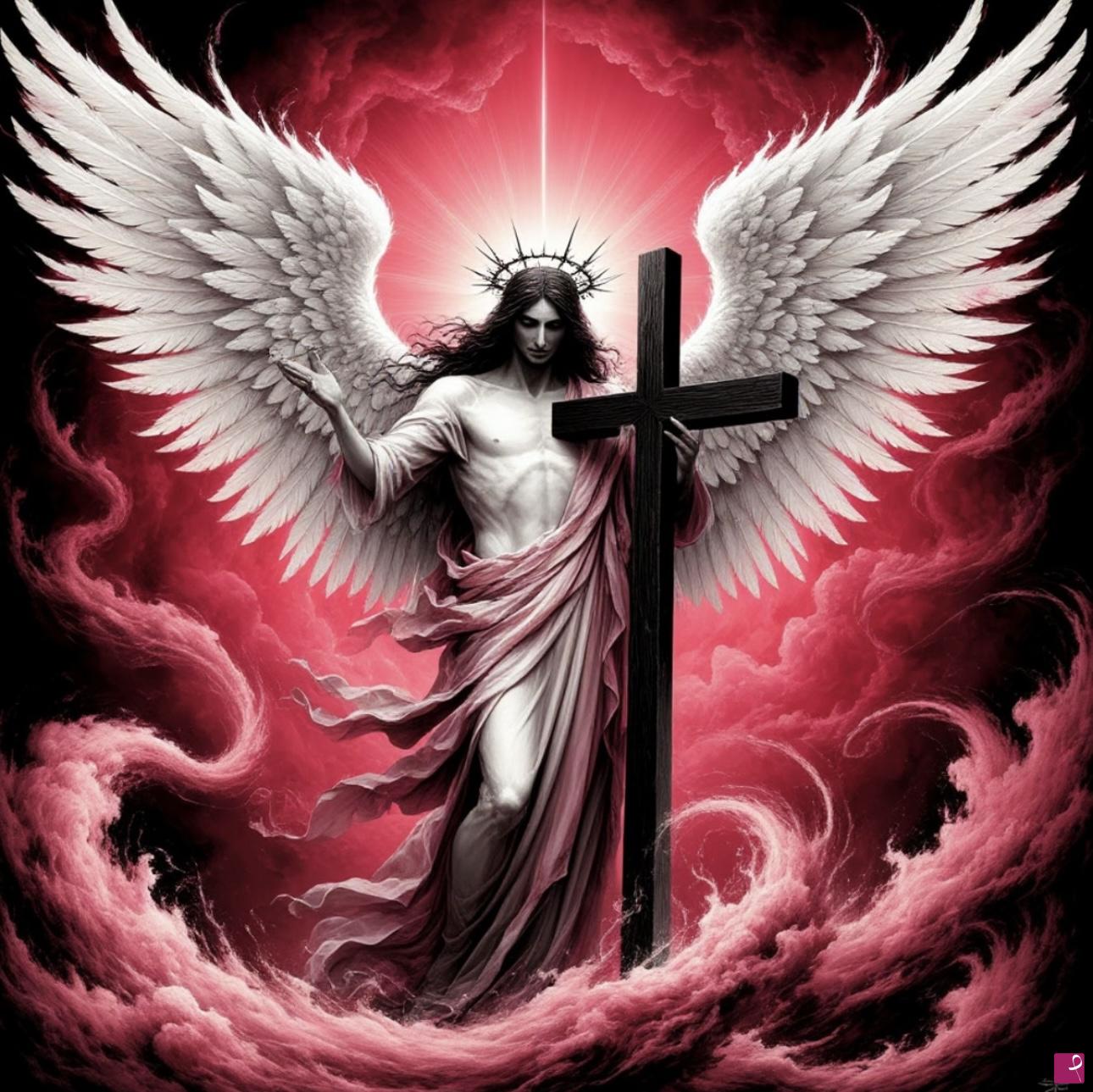 quadri in vendita online - angel martyr, bible cross 