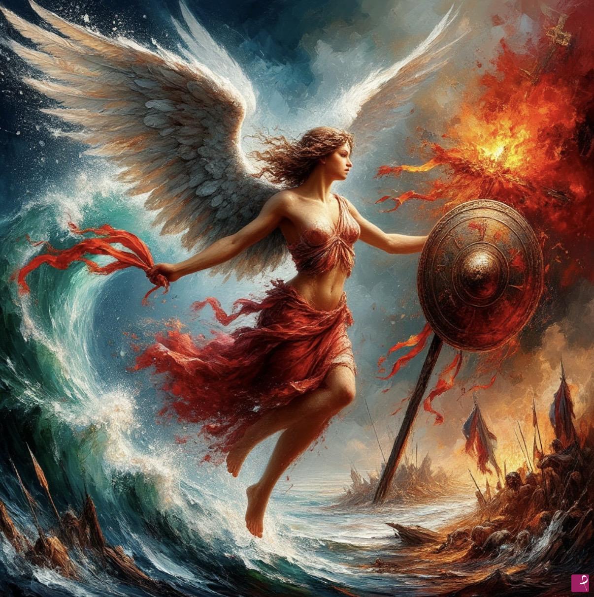 quadri in vendita online - Angel sea ​​battle