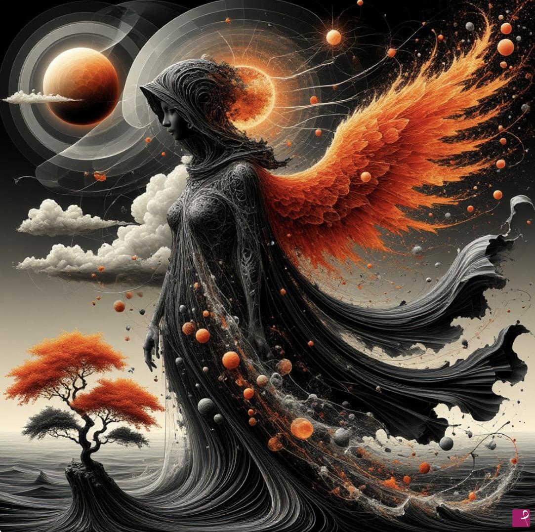 quadri in vendita online - Angel with red wings 