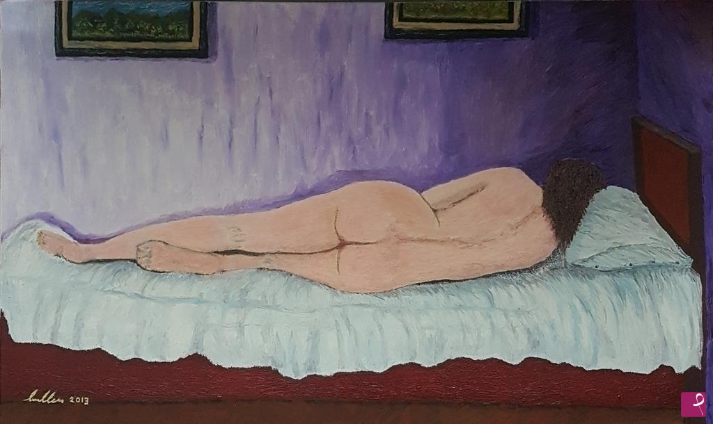 quadri in vendita online - Angela. M'inebrio e mi disoriento seguendo il profilo dei tuoi fianchi che, in un valzer senza sosta, danzano con il tuo respiro. 