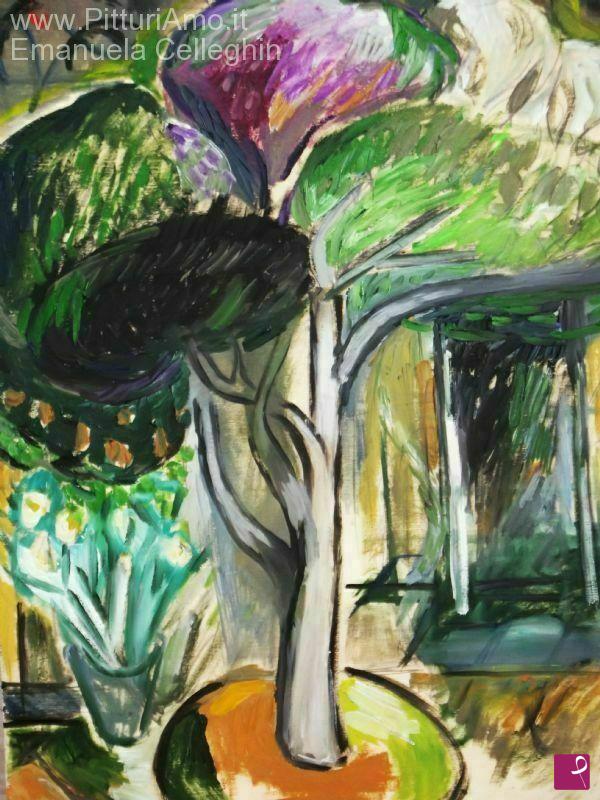 quadri in vendita online - Angolo di giardino