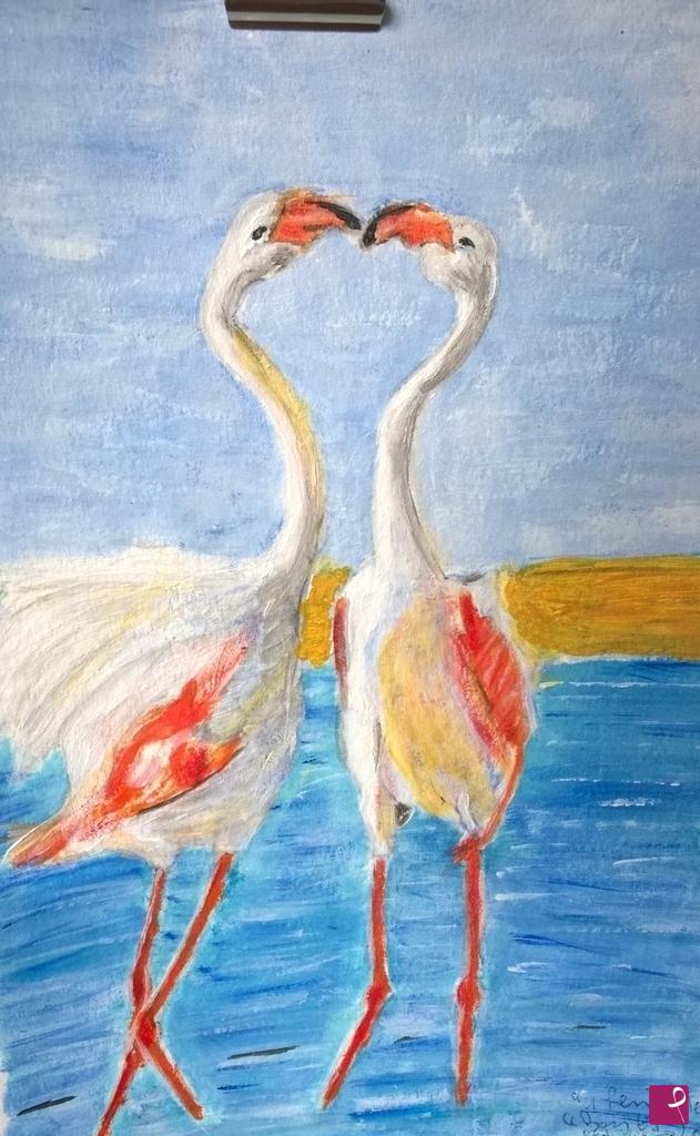 quadri in vendita online -  animali nel mediterraneo fenicotteri rosa  ritratto