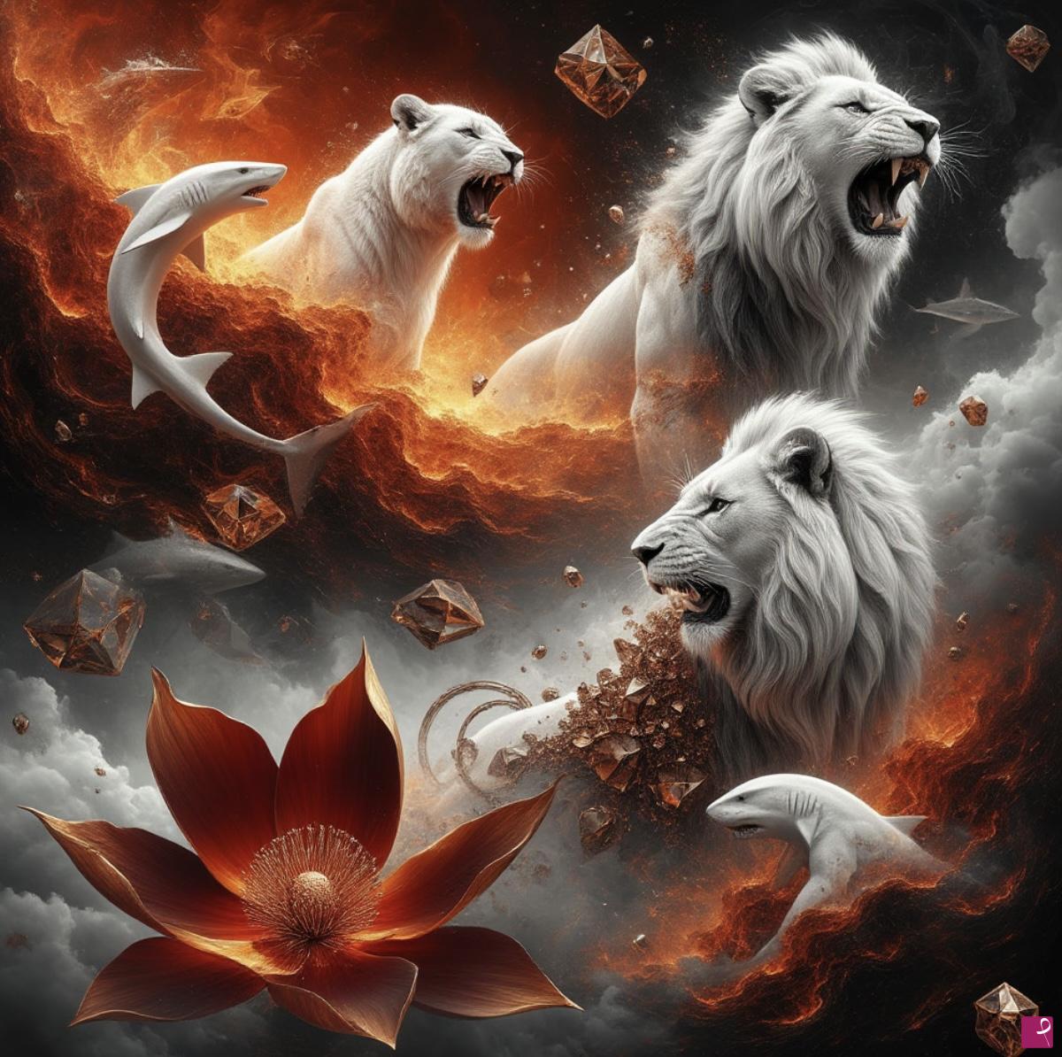 quadri in vendita online - Animals in sky