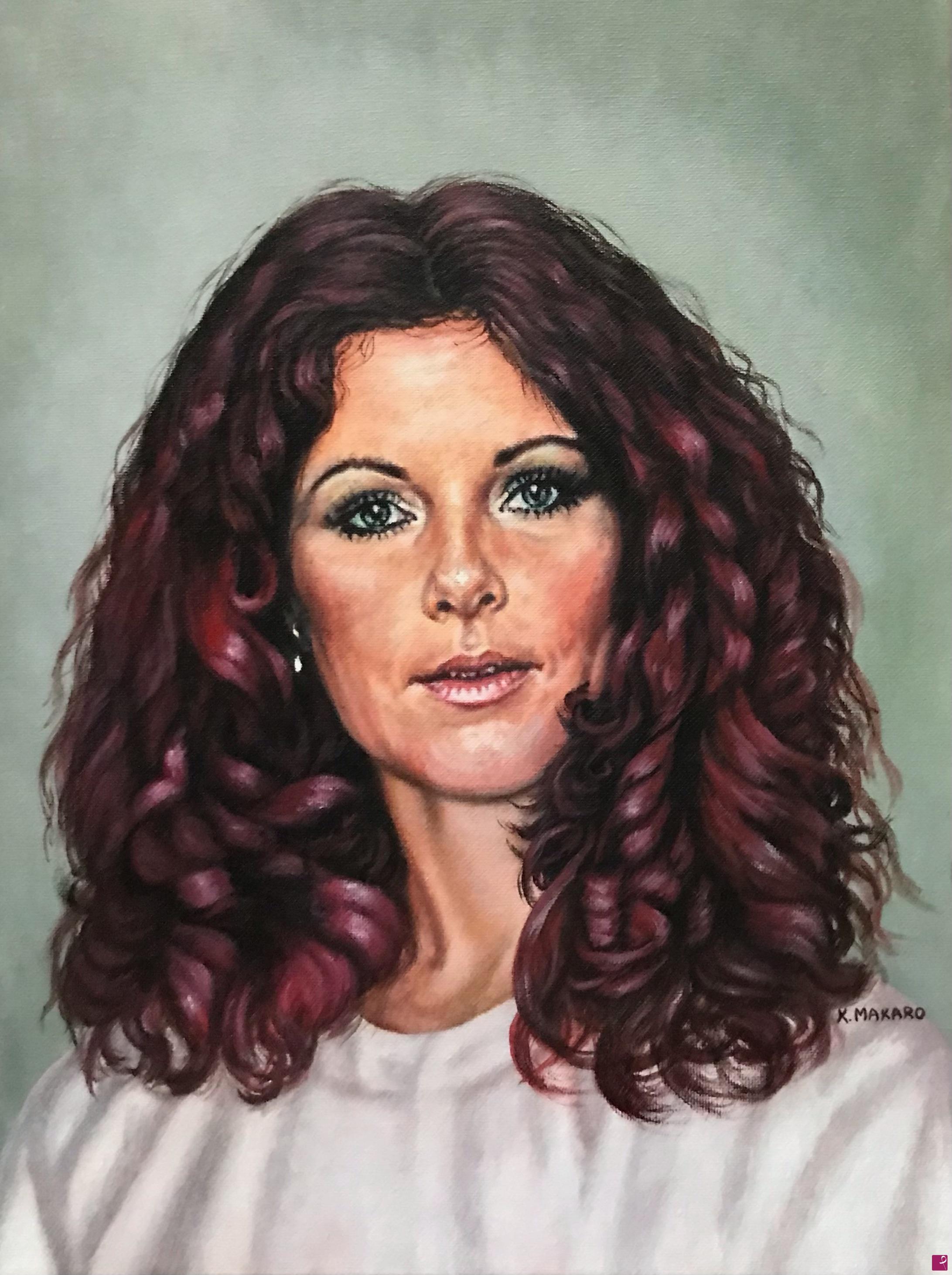 venduto quadro - Anni-Frid Lyngstad - ABBA - ritratto su commissione - Kate  Makaro