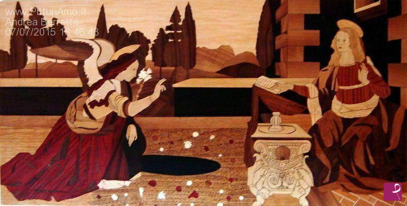 quadri in vendita online - ANNUNCIAZIONE (Tarsia in legno) da Leonardo da Vinci