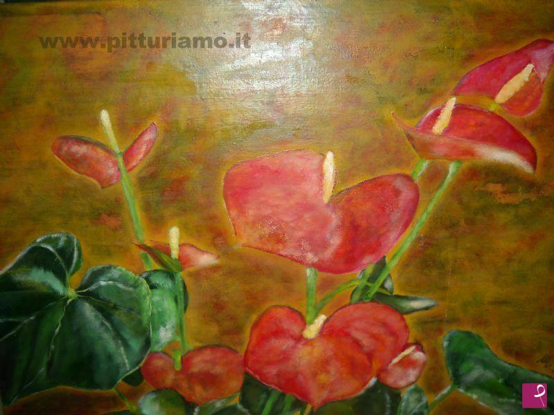 quadri in vendita online - Anthurium in bellavista