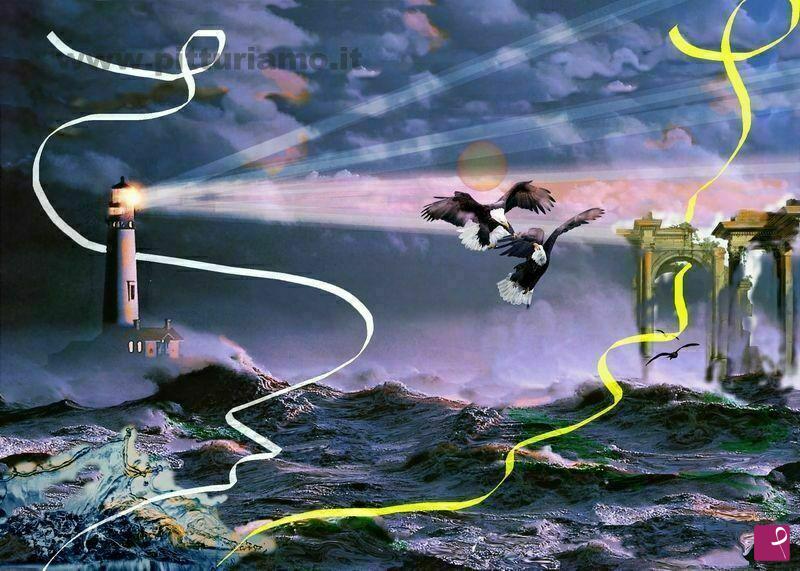 quadri in vendita online - Aquile in Amore - painting