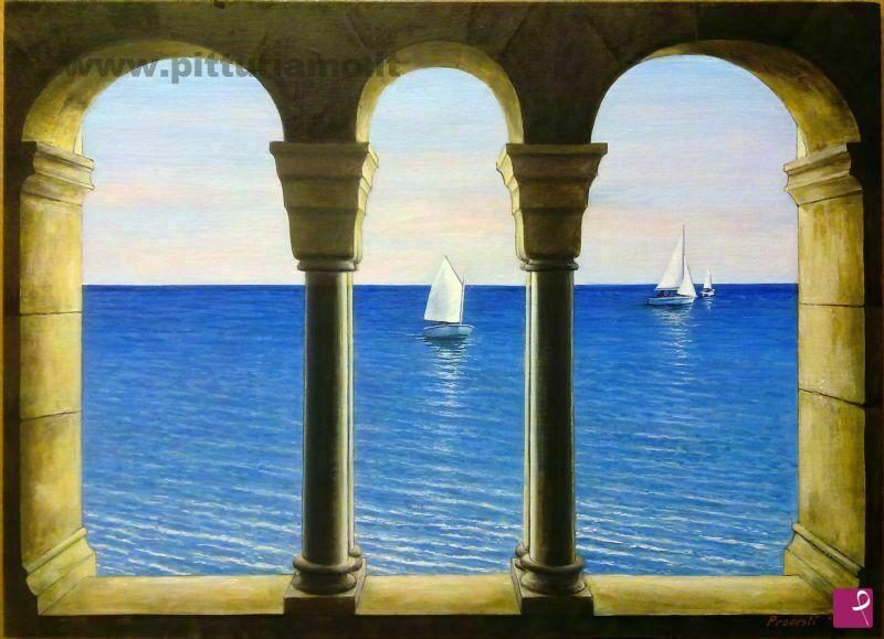 quadri in vendita online - Archi sul mare