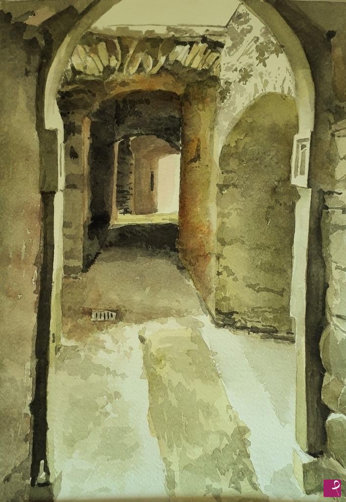 quadri in vendita online - Architettura spontanea medioevale a Pozzo