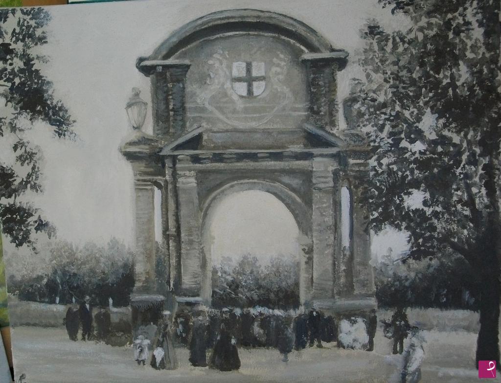 quadri in vendita online - Arco in piazza 