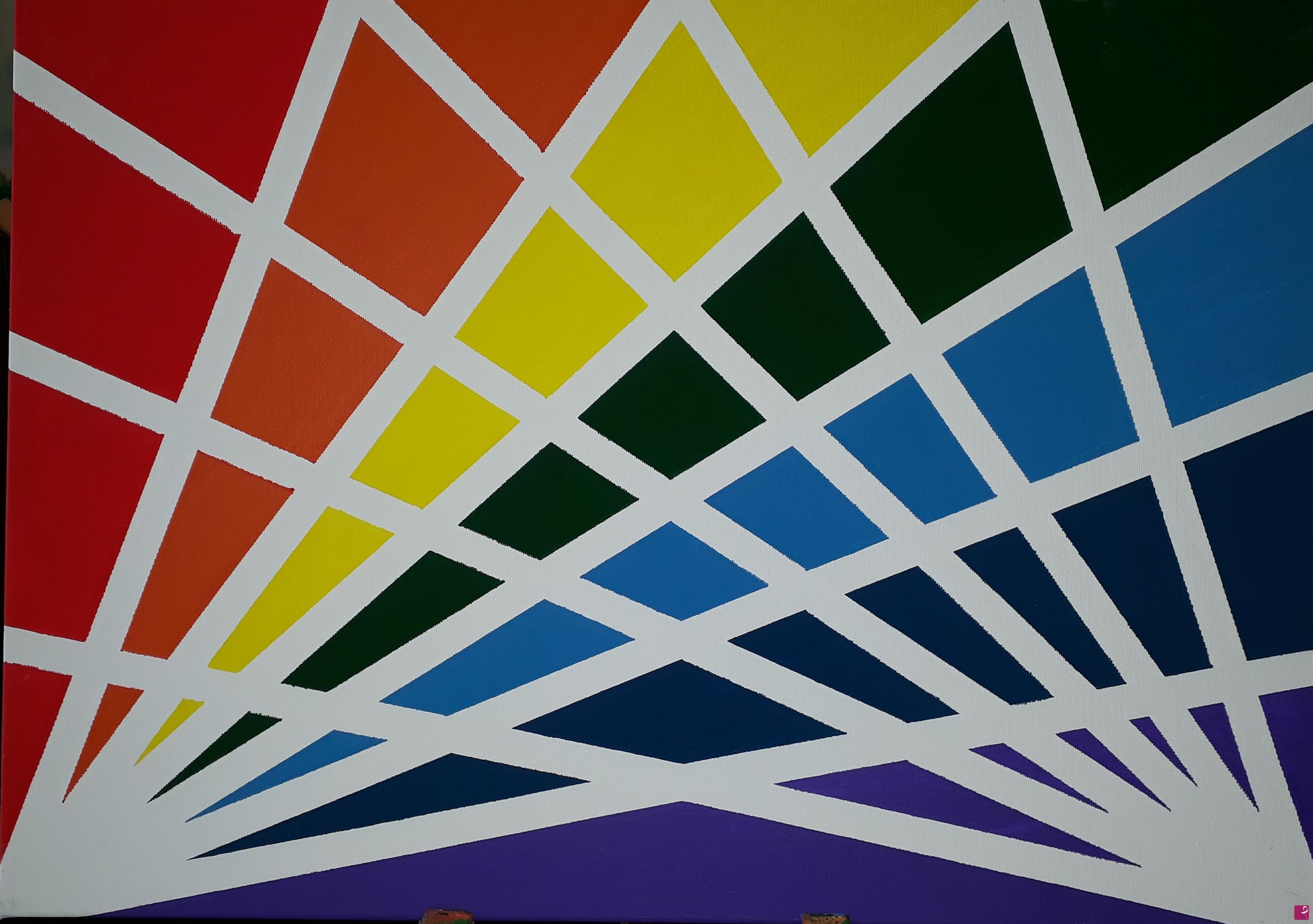 quadri in vendita online - arcobaleno geometrico