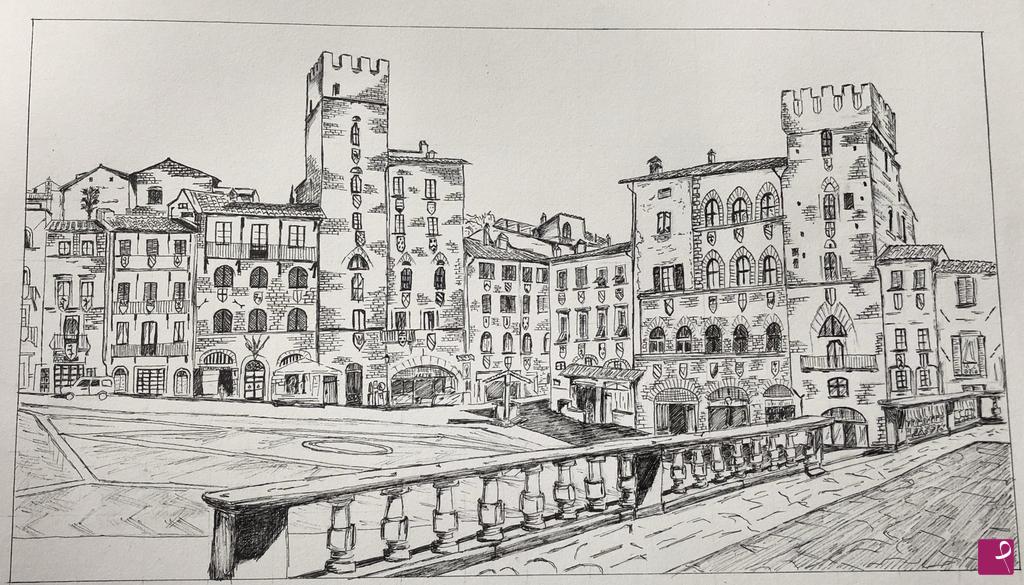 quadri in vendita online - Arezzo - Piazza Grande