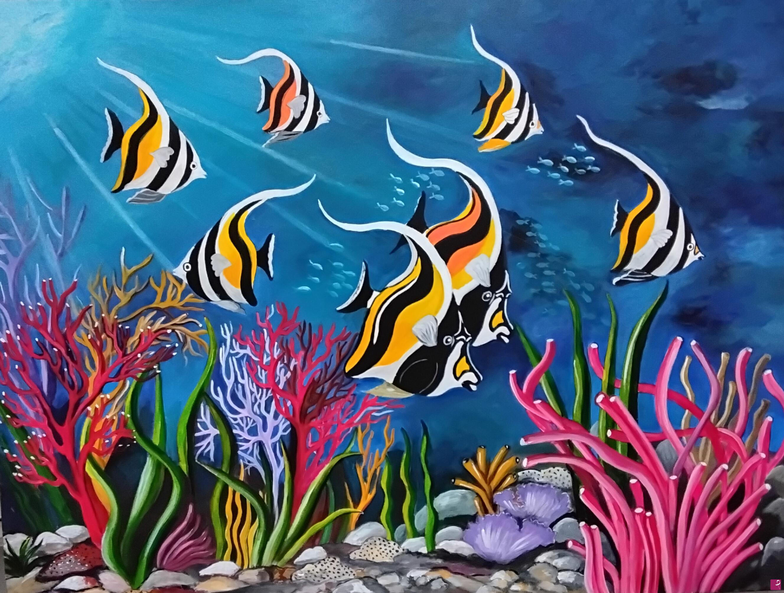 quadri in vendita online - Armonie di colori in fondo al mare