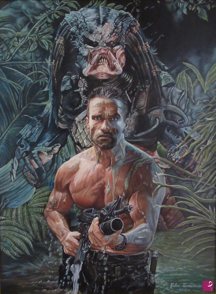 quadri in vendita online - Arnold Schwarzenegger  "Predator"