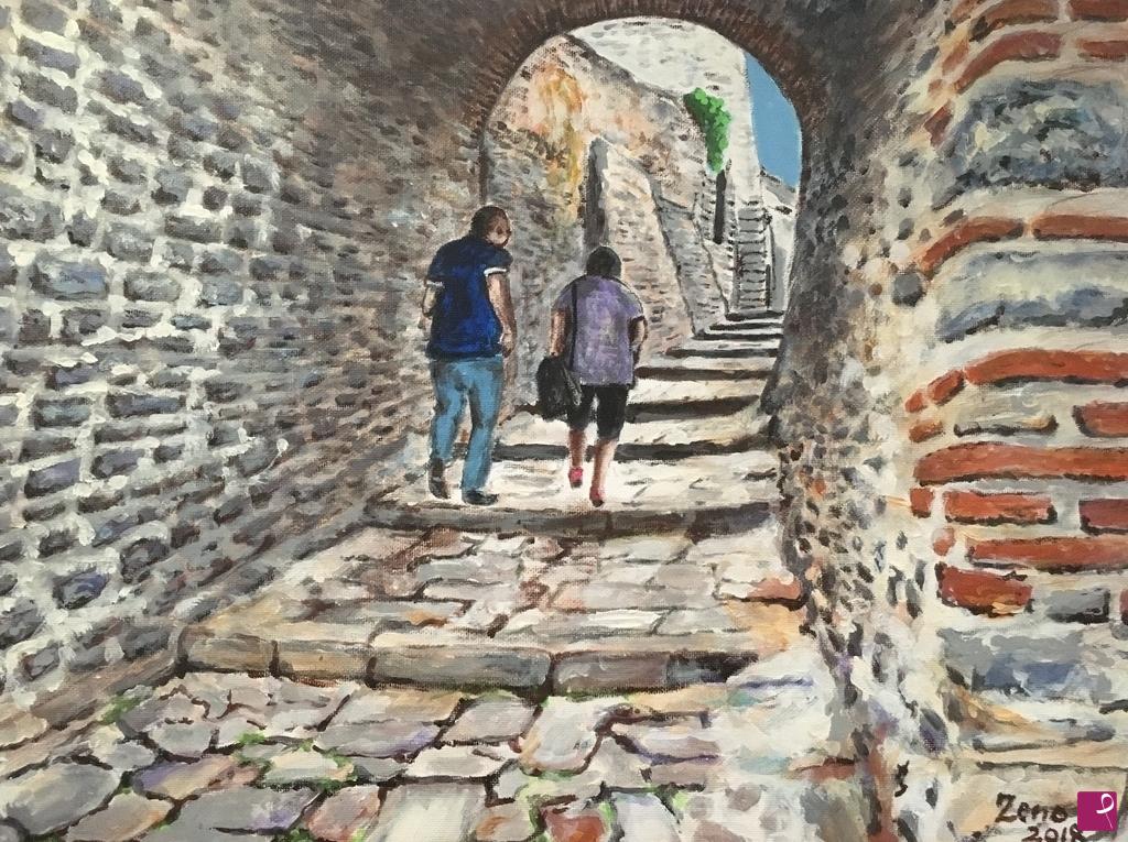 quadri in vendita online - Arquà Petrarca, vicolo