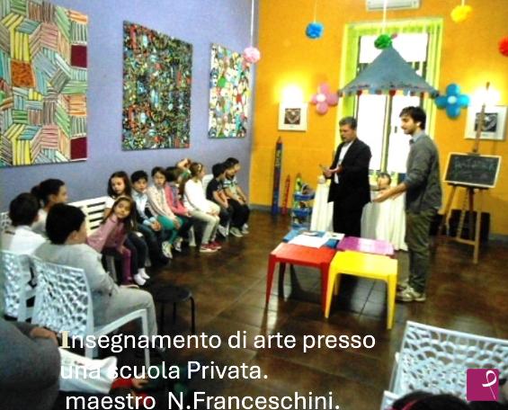 quadri in vendita online - ARTISTA FRANCESCHINI INSEGNA I RUDIMENTI DELL 'ARTE AI BAMBINI.