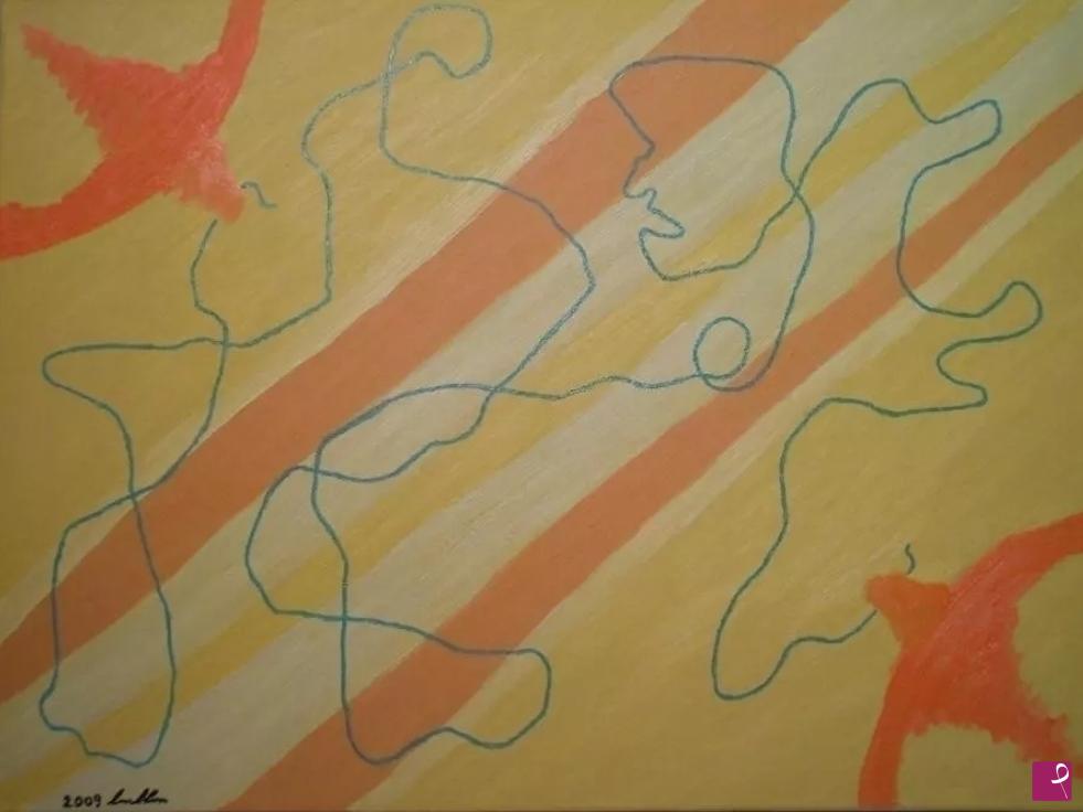 quadri in vendita online - Artisti in volo. Artisti in volo tra i disegni della mente sorretti dalle rondini, portatrici di fresca creatività. 