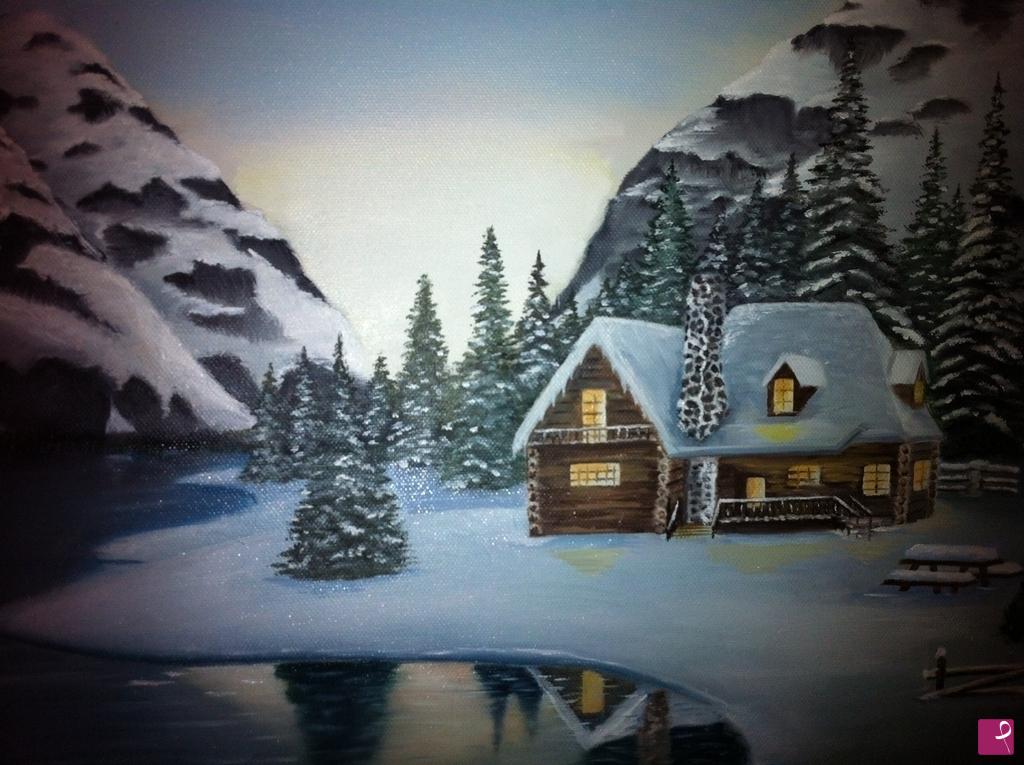 quadri in vendita online - ARTmountain_chalet_sul_lago