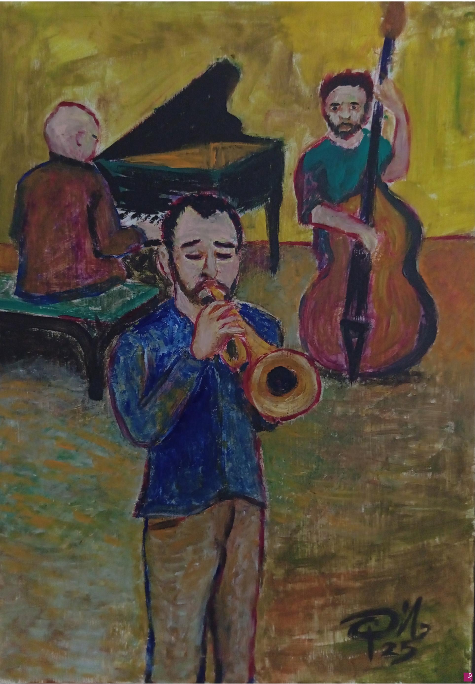 quadri in vendita online - Ascoltando jazz