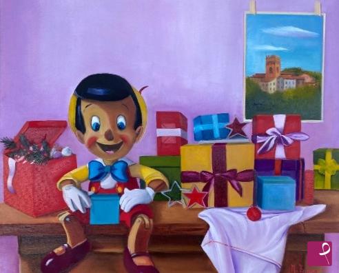 quadri in vendita online - Aspettando il Natale con la gioia negli occhi